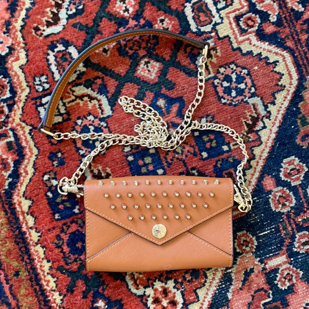 Rebecca Minkoff Tan Studded Purse with Chain and Leather strap